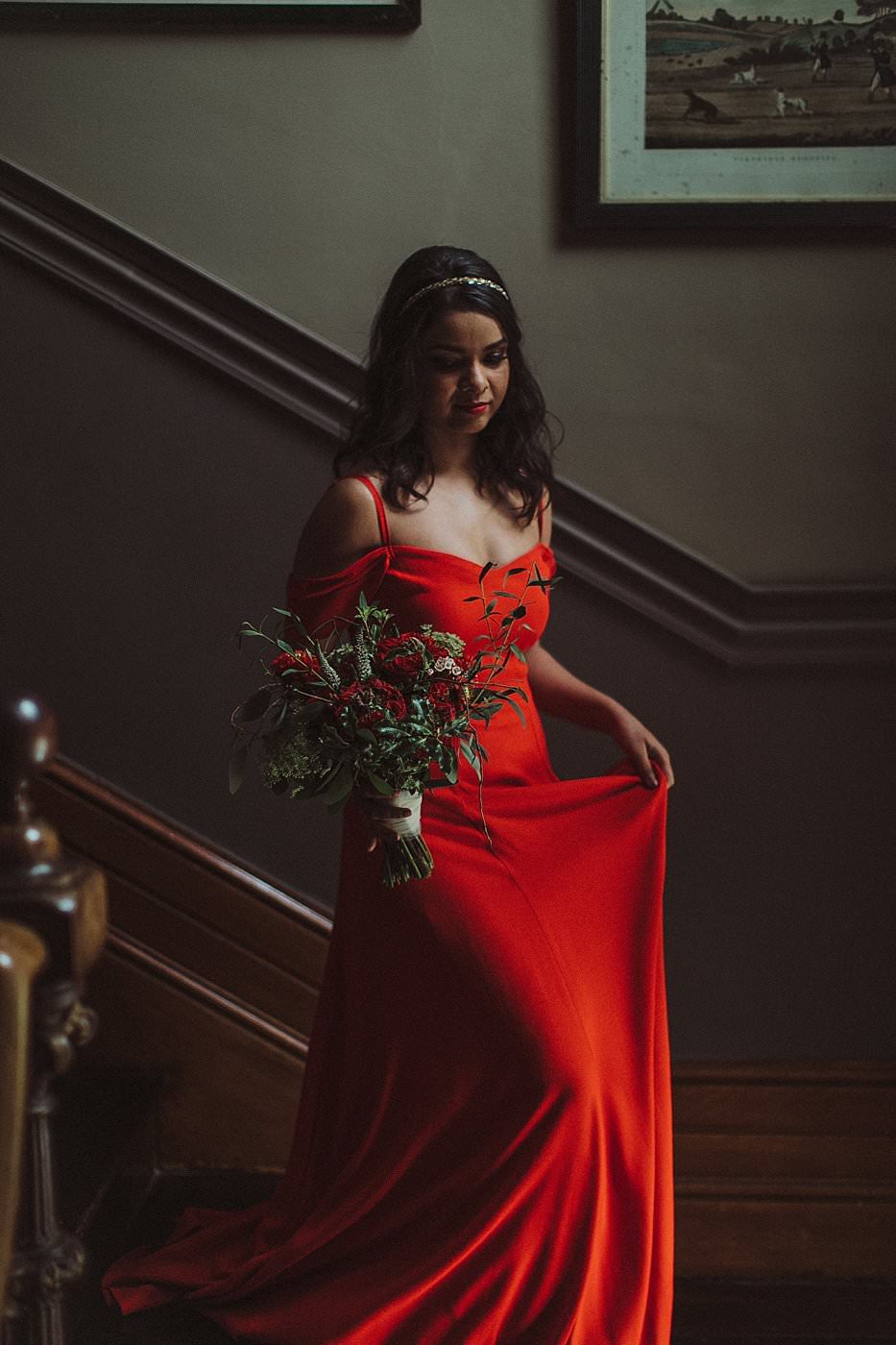 Dressed in fire - Ballyvolane House bride 2